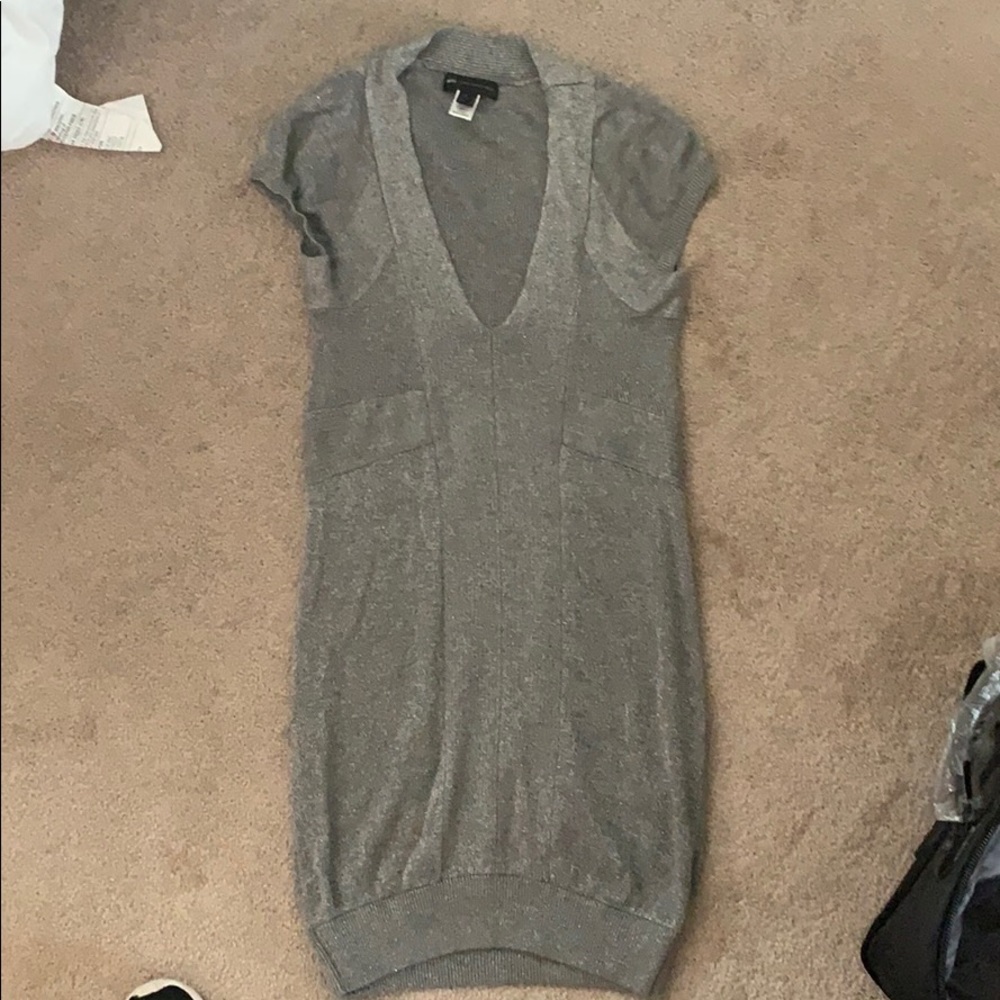 Knit Mini Dress gray and silver.